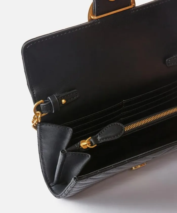 Women Mini Bags Pinko Love Bag One Wallet Chevron Blackantique Gold Women Mini Bags Pinko Love Bag One Wallet Chevron Blackantique Gold