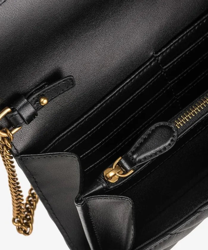 Women Mini Bags Pinko Love Bag One Wallet Chevron Blackantique Gold Women Mini Bags Pinko Love Bag One Wallet Chevron Blackantique Gold