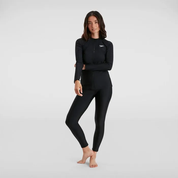 Women Modest Swimwear Speedo Women039s Long Sleeved Zip Sun Protection Top Black Women Modest Swimwear Speedo Women039s Long Sleeved Zip Sun Protection Top Black