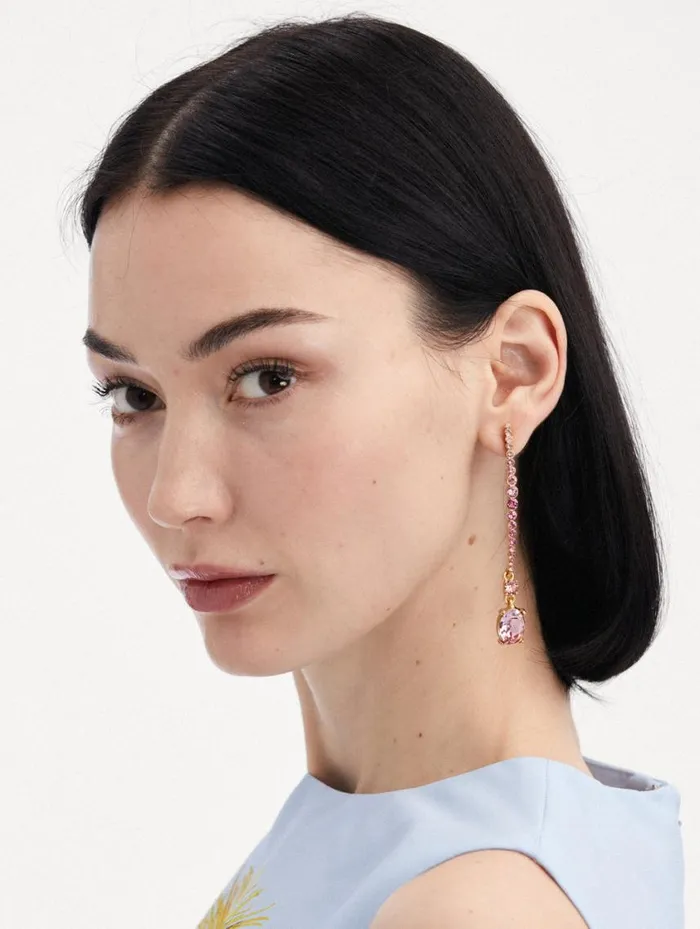 Women Moon And Oval Drop Earrings Rose Gold Multi Oscar De La Renta Earrings Women Moon And Oval Drop Earrings Rose Gold Multi Oscar De La Renta Earrings