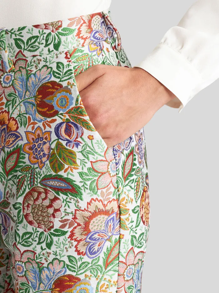 Women Multicoloured Bouquet Cigarette Trousers Etro Trousers