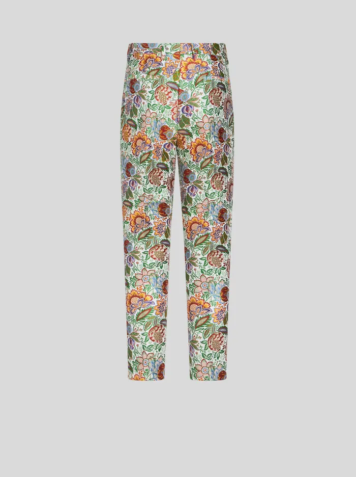 Women Multicoloured Bouquet Cigarette Trousers Etro Trousers