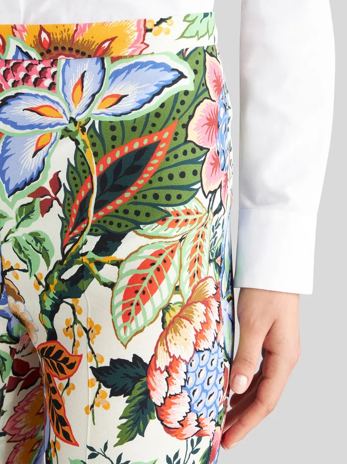 Women Multicoloured Bouquet Trousers Etro Trousers