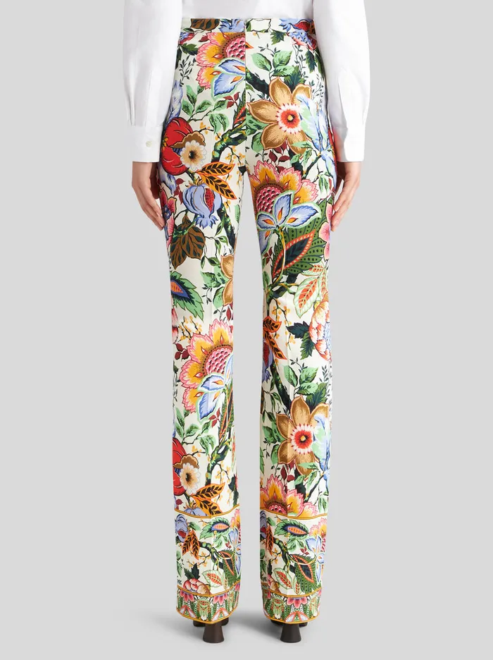 Women Multicoloured Bouquet Trousers Etro Trousers