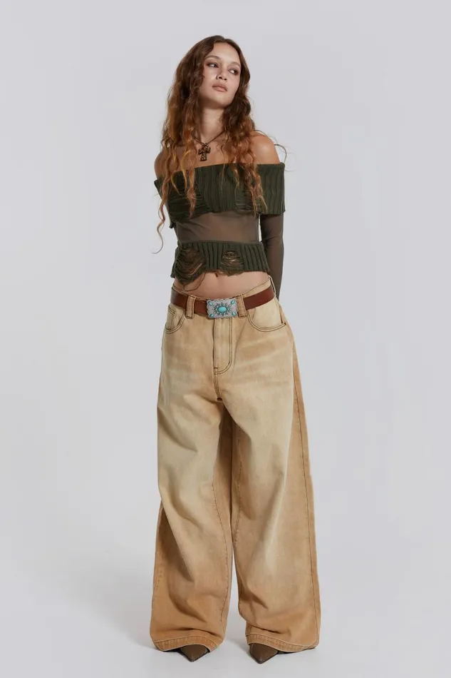 Women Nova Off The Shoulder Mesh Top Jaded London Knitwear