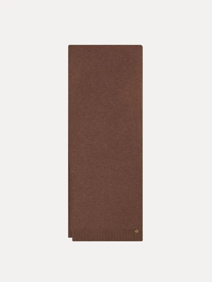 Women O Flower Cashmere Scarf Brown Oscar De La Renta Scarves