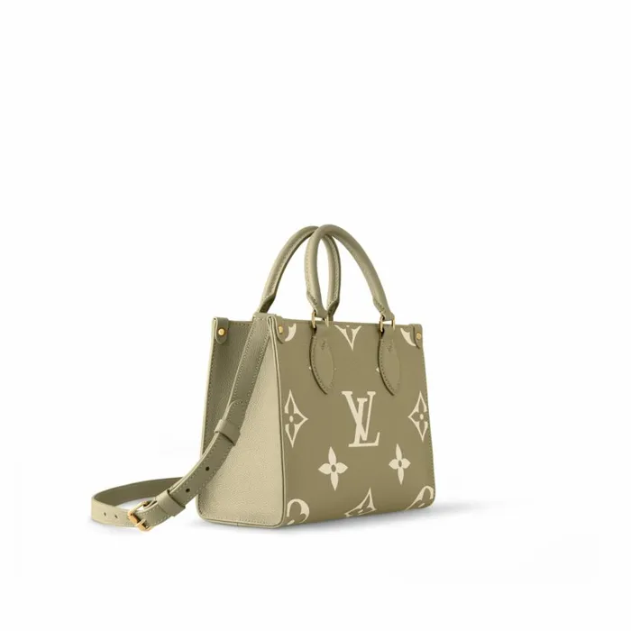 Women Onthego Bag Louis Vuitton Louis Vuitton M46647 OnTheGo PM Khaki Cream 8211 Louis Vuitton Handbag Store