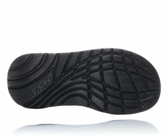Women ORA Recovery Flip Black Dark Gull Gray HOKA ONE ONE Recovery Sandals