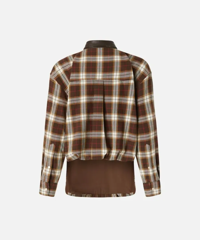 Women Outerwear Pinko Check Shirtjacket Multicolour Brownred Women Outerwear Pinko Check Shirtjacket Multicolour Brownred