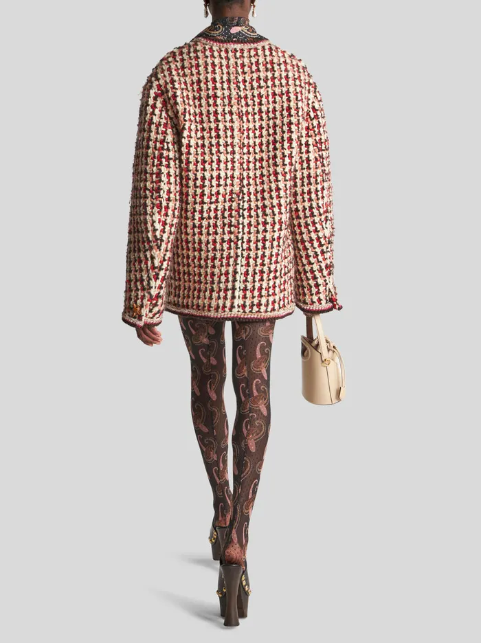 Women Oversized Jacket In Heavyweight Boucl Wool Fabric Etro Coats And Outerwear