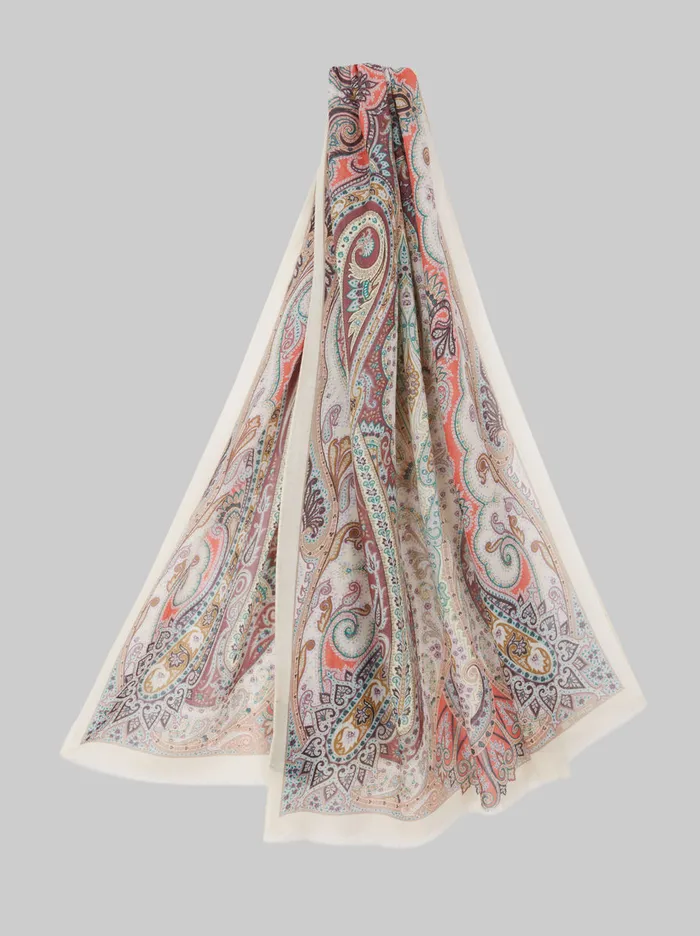 Women Paisley Cashmere Scarf Etro Scarves And Silk