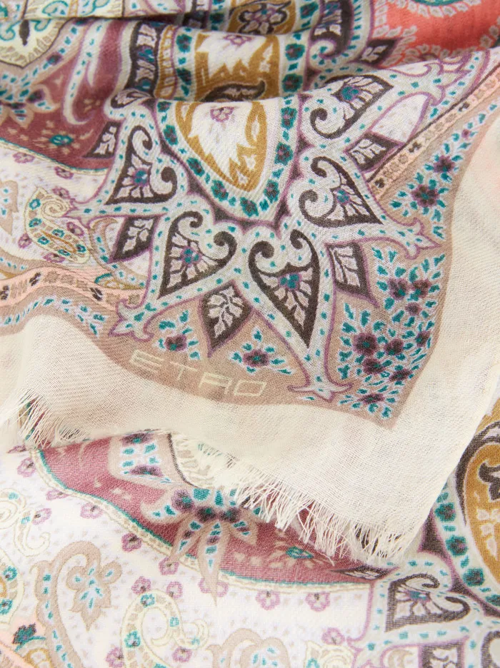 Women Paisley Cashmere Scarf Etro Scarves And Silk