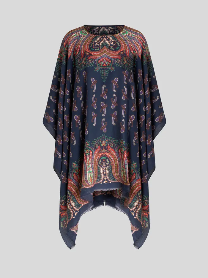 Women Paisley Design Cape Etro Coats And Outerwear