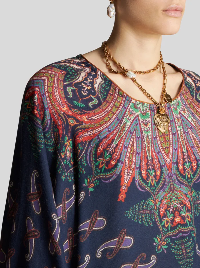 Women Paisley Design Cape Etro Coats And Outerwear