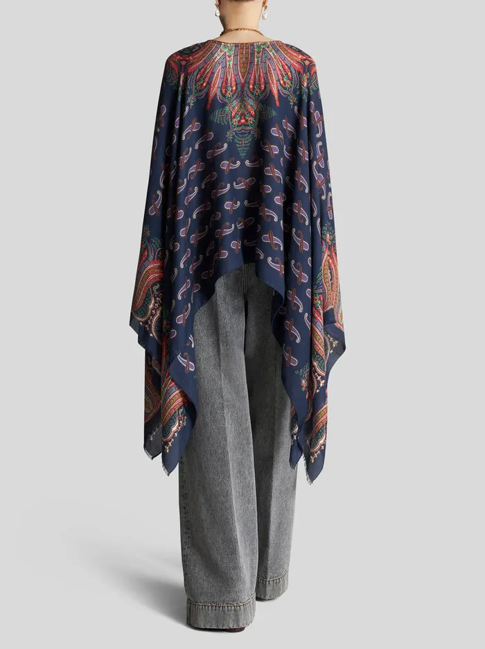 Women Paisley Design Cape Etro Coats And Outerwear