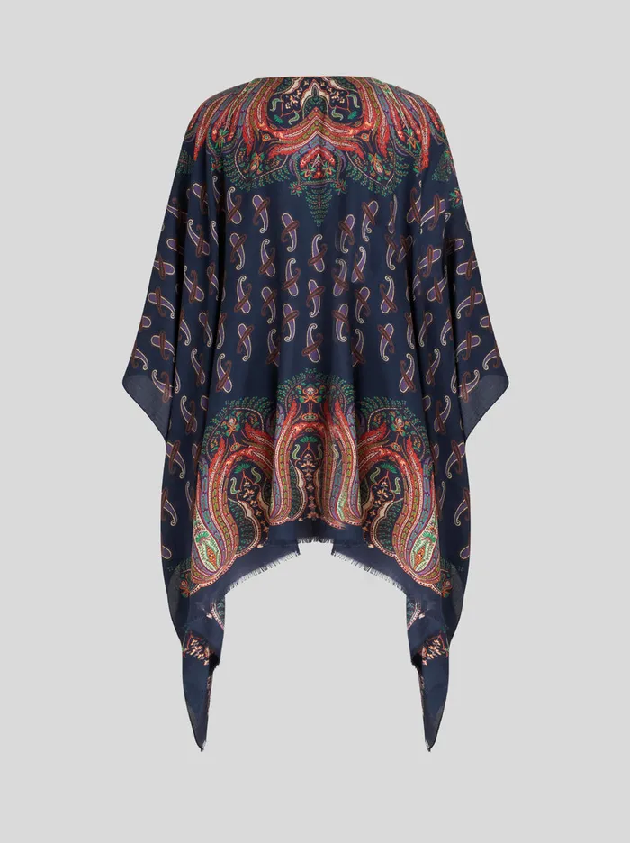 Women Paisley Design Cape Etro Coats And Outerwear