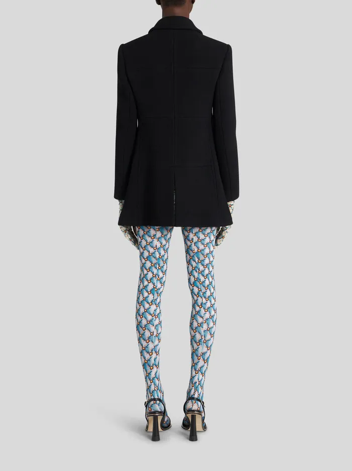 Women Peacoat With Floral Buttons Etro Coats And Outerwear