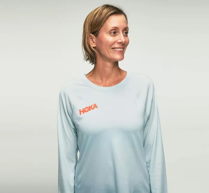 Women Performance Long Sleeve Wan Blue HOKA ONE ONE Tops