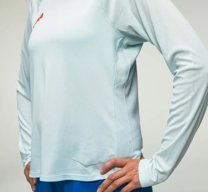 Women Performance Long Sleeve Wan Blue HOKA ONE ONE Tops