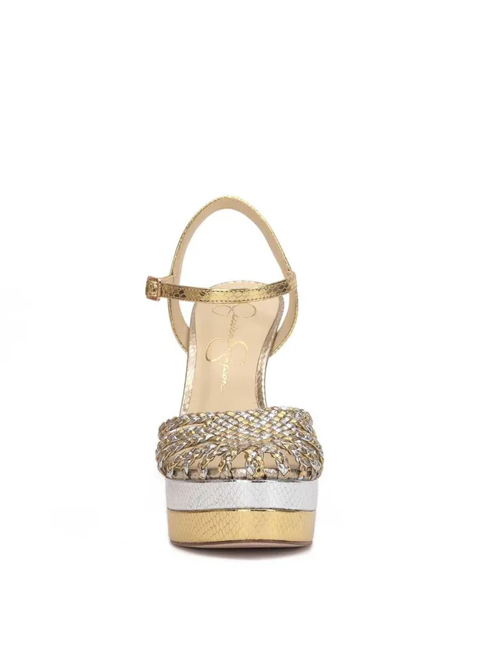 Women Platforms Jessica Simpson Inaia Braided Platform Sandal In Gold