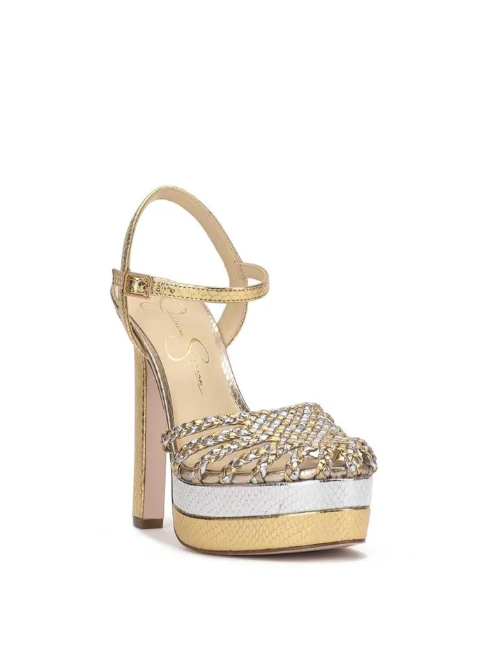 Women Platforms Jessica Simpson Inaia Braided Platform Sandal In Gold