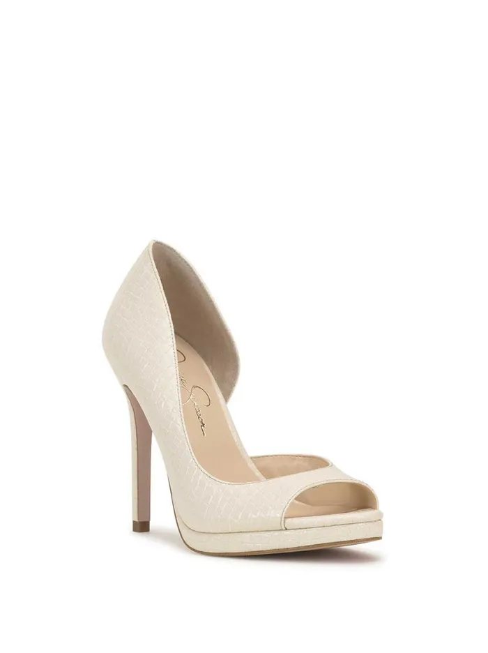 Women Platforms Jessica Simpson Kimli Peep Toe Pump In Bone