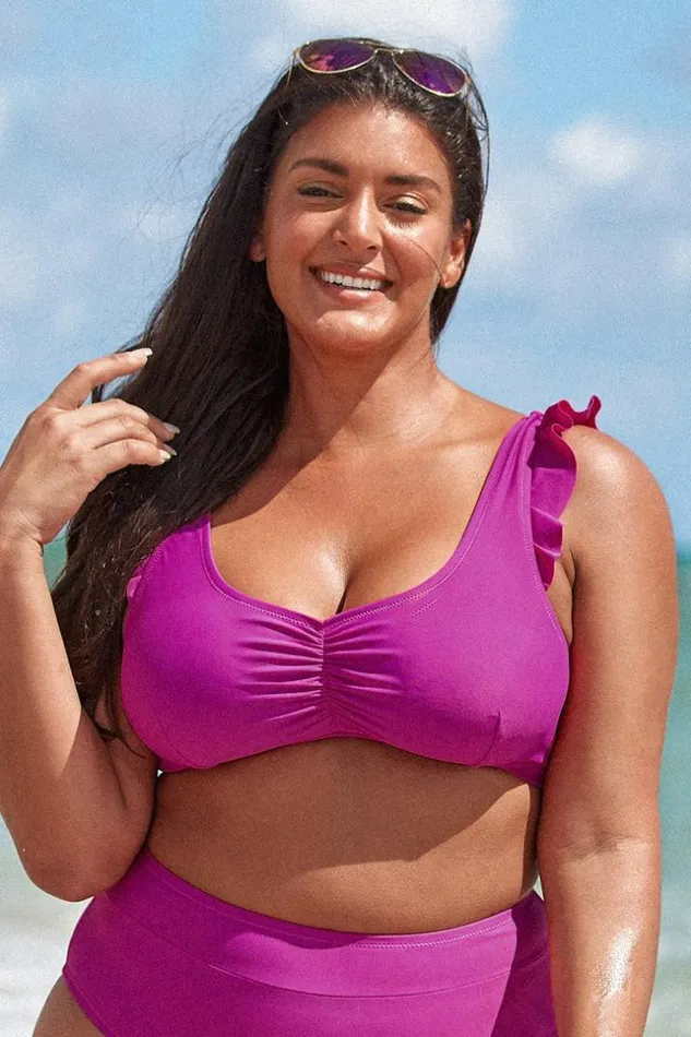 Women Plus Size and Curve Bikinis Cupshe Amira Fuchsia Ruffle Back Hook Plus Size Bikini Top Fuchsia Women Plus Size and Curve Bikinis Cupshe Amira Fuchsia Ruffle Back Hook Plus Size Bikini Top Fuchsia