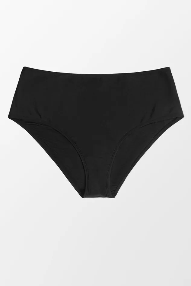 Women Plus Size and Curve Bikinis Cupshe Amiyah Black High Waist Plus Size Bikini Bottom Black