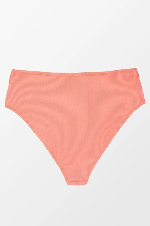 Women Plus Size and Curve Bikinis Cupshe Janet Oring Belt High Waisted Plus Size Bikini Bottom Pink