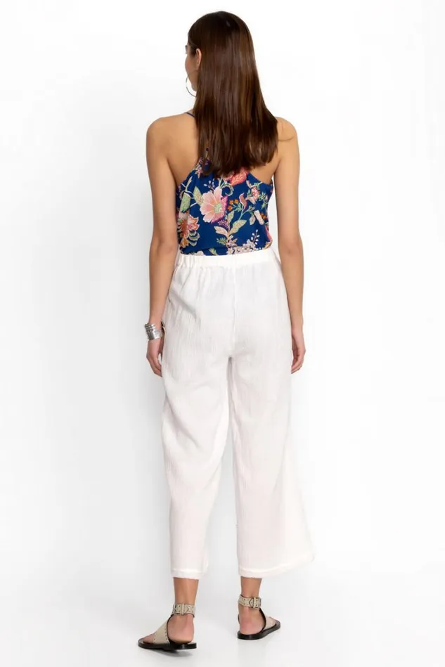 Women PULL ON WIDE LEG PANT WITH RAW EDGE Natural Johnny Was Bottoms Women PULL ON WIDE LEG PANT WITH RAW EDGE Natural Johnny Was Bottoms