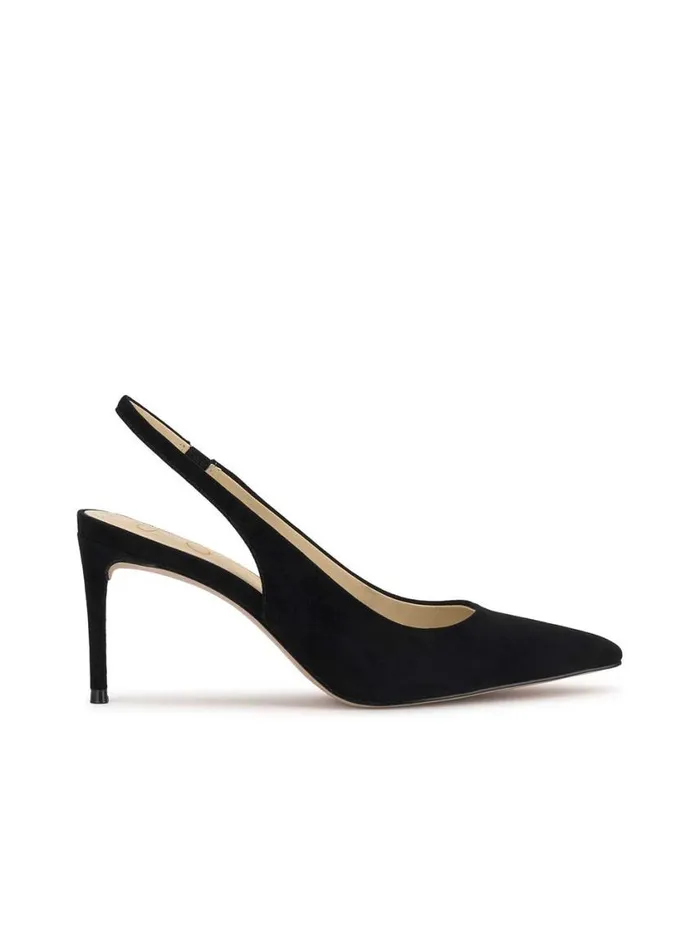Women Pumps Jessica Simpson Souli Sling Back Heel In Black Suede
