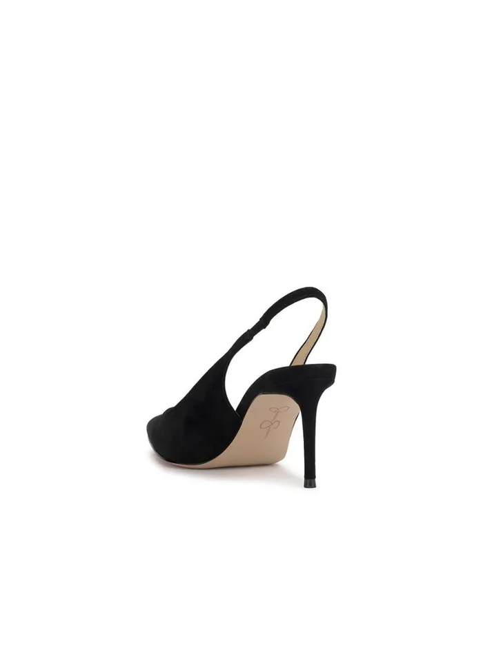 Women Pumps Jessica Simpson Souli Sling Back Heel In Black Suede