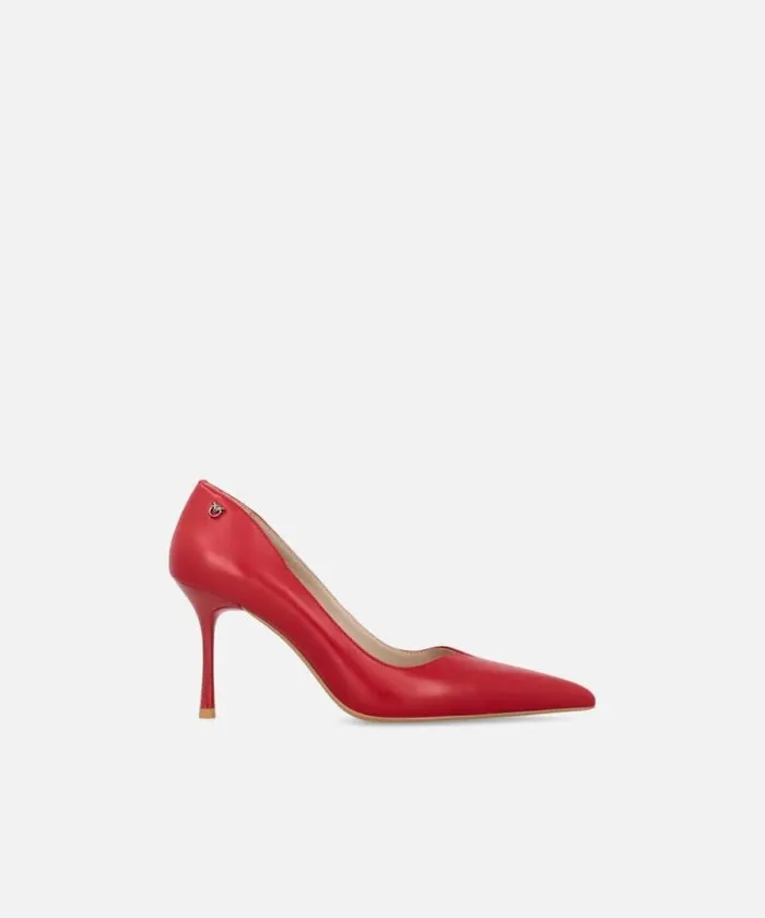 Women Pumps Pinko Pointedtoe Nappa Leather Shoes With Heel Red