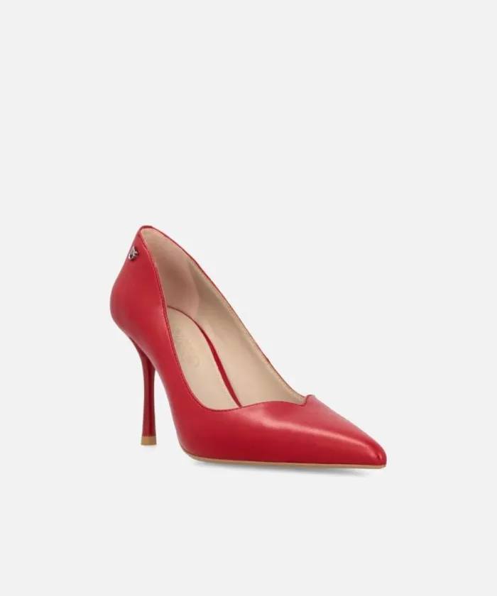Women Pumps Pinko Pointedtoe Nappa Leather Shoes With Heel Red Women Pumps Pinko Pointedtoe Nappa Leather Shoes With Heel Red