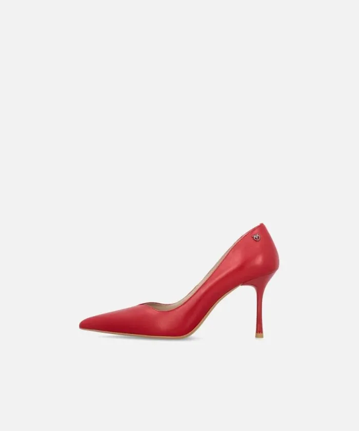 Women Pumps Pinko Pointedtoe Nappa Leather Shoes With Heel Red Women Pumps Pinko Pointedtoe Nappa Leather Shoes With Heel Red
