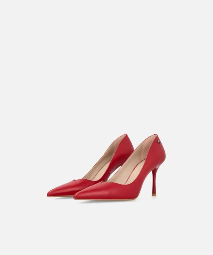 Women Pumps Pinko Pointedtoe Nappa Leather Shoes With Heel Red Women Pumps Pinko Pointedtoe Nappa Leather Shoes With Heel Red