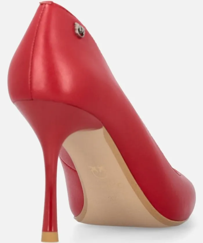 Women Pumps Pinko Pointedtoe Nappa Leather Shoes With Heel Red Women Pumps Pinko Pointedtoe Nappa Leather Shoes With Heel Red