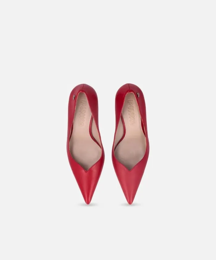 Women Pumps Pinko Pointedtoe Nappa Leather Shoes With Heel Red Women Pumps Pinko Pointedtoe Nappa Leather Shoes With Heel Red