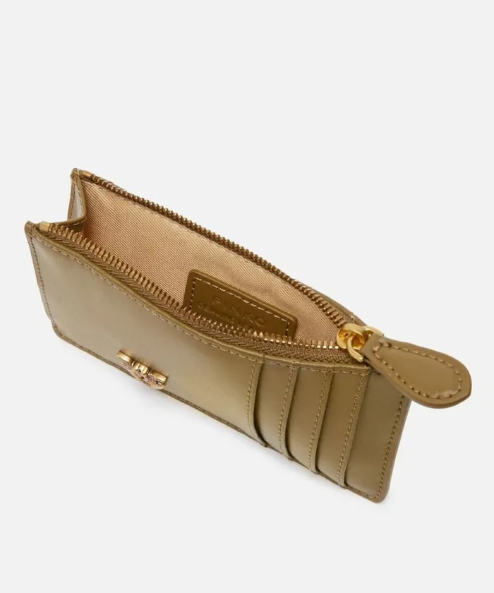 Women Purses Pinko Zipped Chevronpatterned Card Holder Plantationantiquegold Women Purses Pinko Zipped Chevronpatterned Card Holder Plantationantiquegold