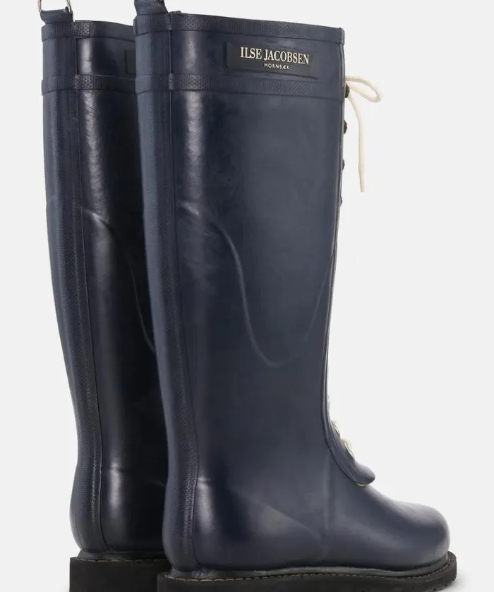 Women Rainboots Long Ilse Jacobsen Long Rubber Boots 8211 Dark Indigo