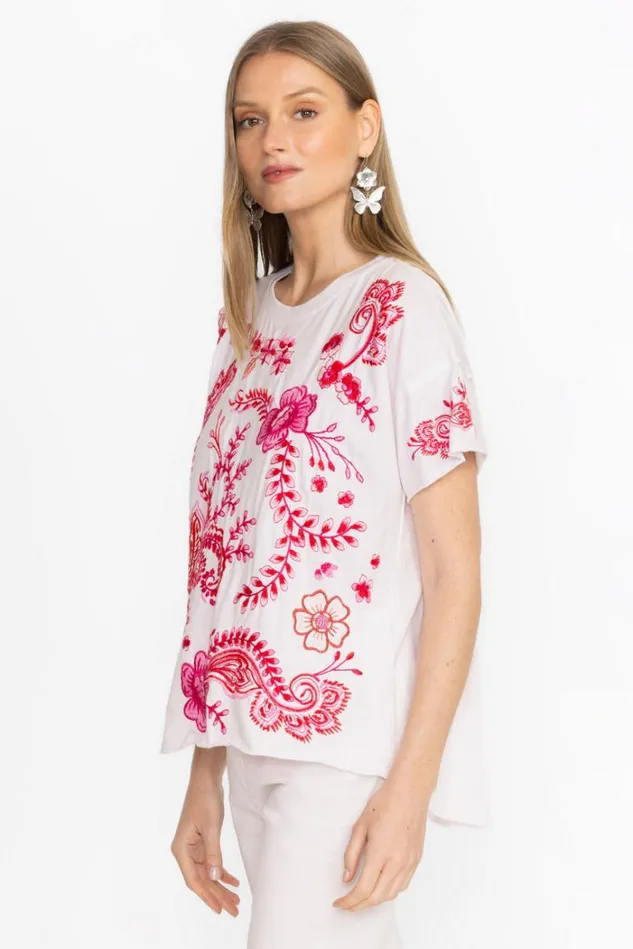 Women RAW DETAIL SWING TEE White Johnny Was Tops Women RAW DETAIL SWING TEE White Johnny Was Tops