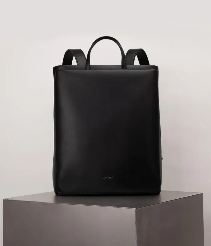 Women Reign Vegan Backpack 8211 Appleskin Black Matt and Nat Backpacks