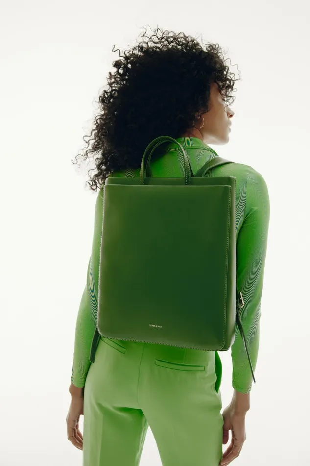 Women Reign Vegan Backpack 8211 Appleskin Black Matt and Nat Backpacks