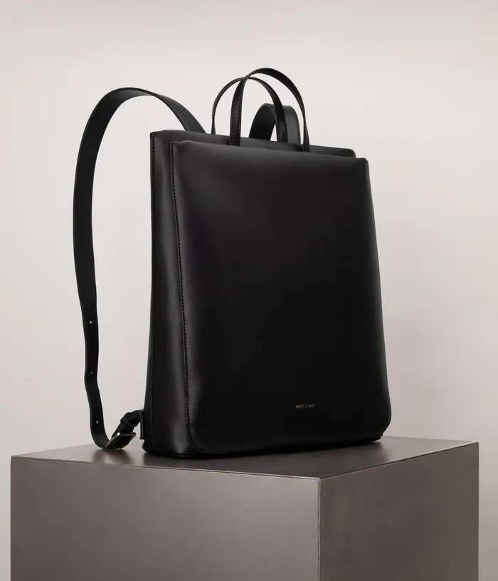 Women Reign Vegan Backpack 8211 Appleskin Black Matt and Nat Backpacks