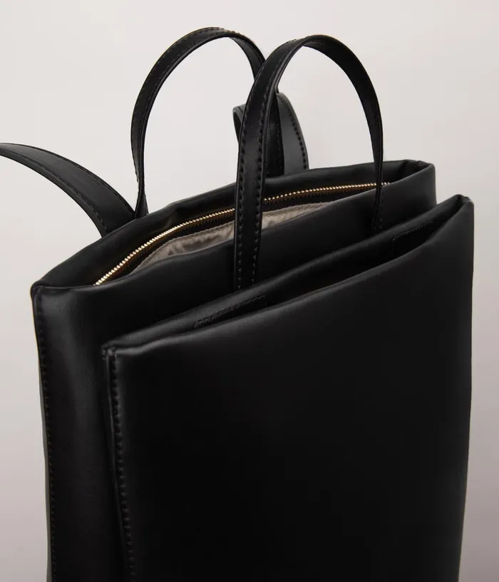 Women Reign Vegan Backpack 8211 Appleskin Black Matt and Nat Backpacks