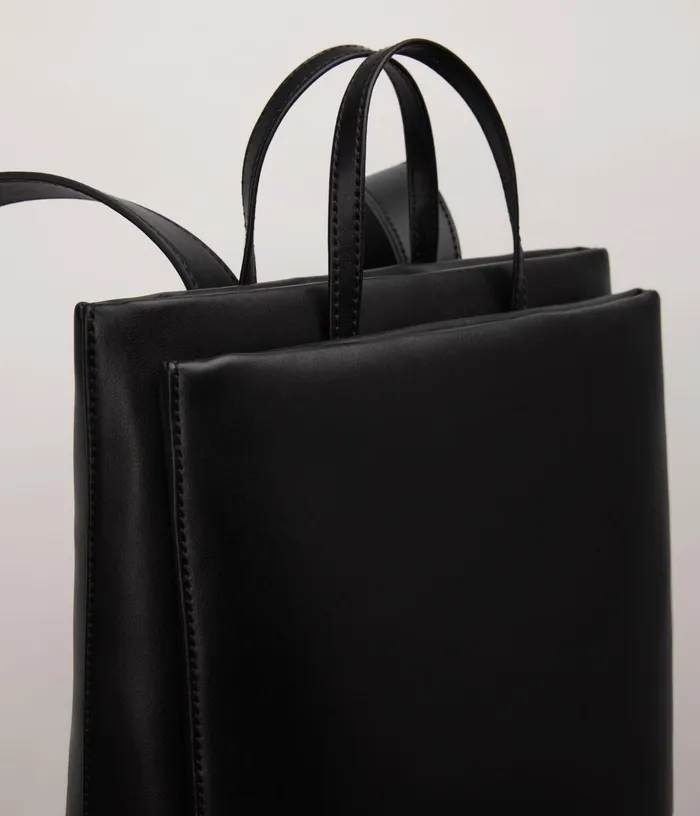 Women Reign Vegan Backpack 8211 Appleskin Black Matt and Nat Backpacks