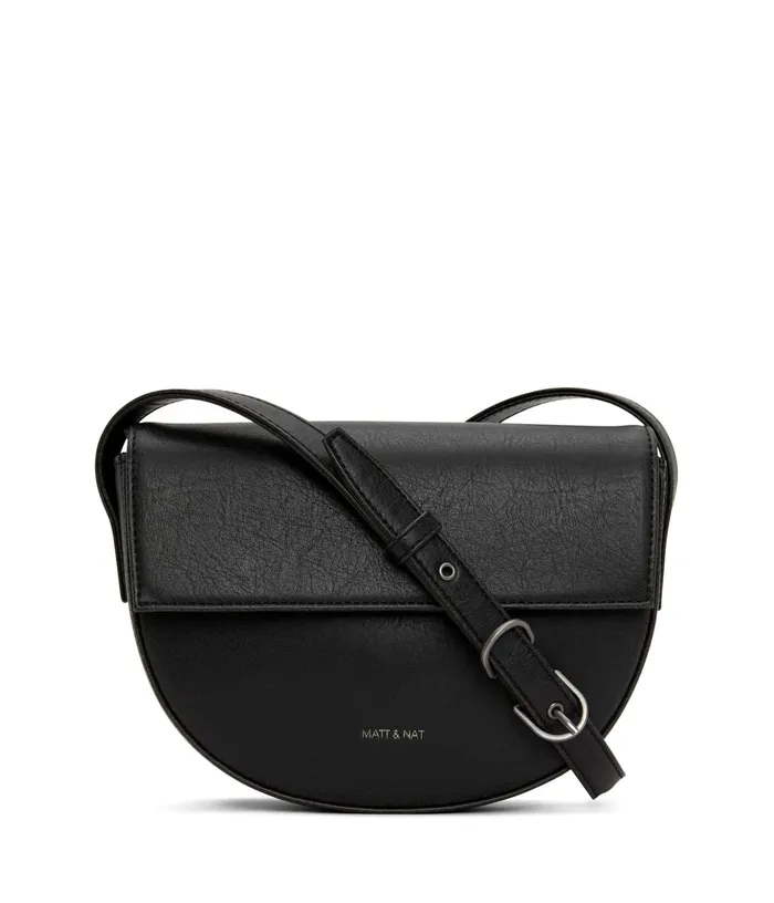 Women Rith Vegan Saddle Bag 8211 Vintage Black Matt and Nat Crossbody