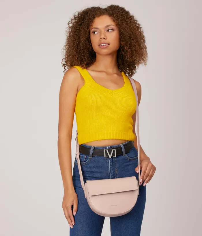 Women Rith Vegan Saddle Bag 8211 Vintage Black Matt and Nat Crossbody
