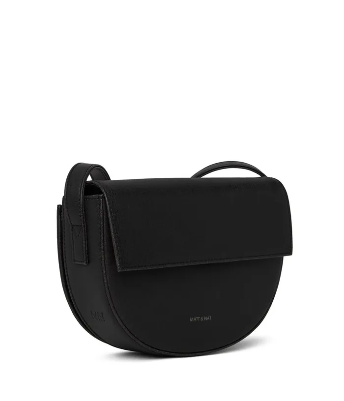 Women Rith Vegan Saddle Bag 8211 Vintage Black Matt and Nat Crossbody
