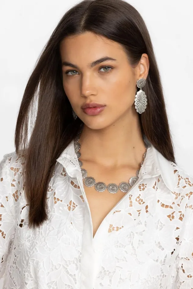 Women RIVER RANCH CONCHO EARRING Silver Johnny Was Jewelry Women RIVER RANCH CONCHO EARRING Silver Johnny Was Jewelry